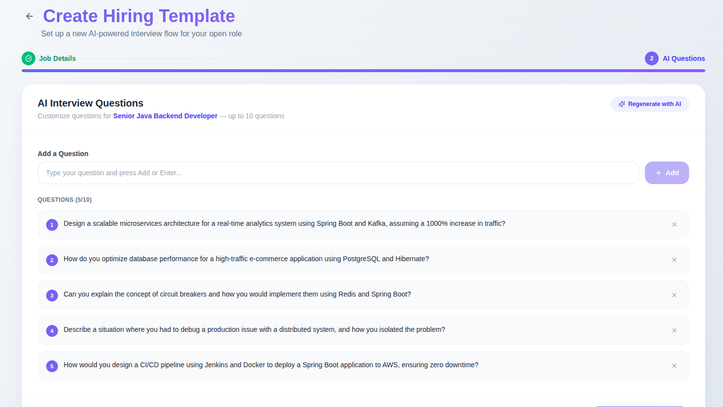 HireSight interview template builder